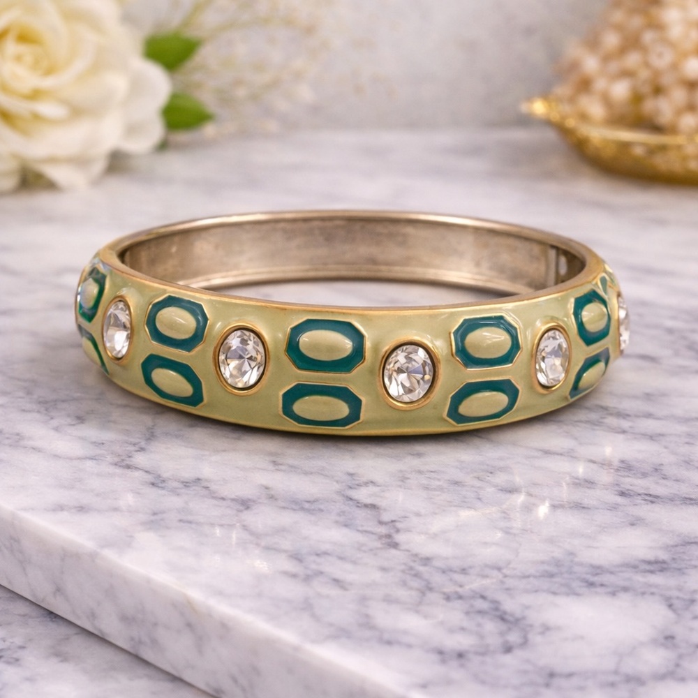 Chic Gold and Teal Bracelet